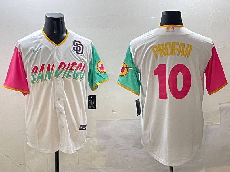 Men San Diego Padres #10 Profar White City Edition 2025 Nike MLB Jersey style 6->san diego padres->MLB Jersey